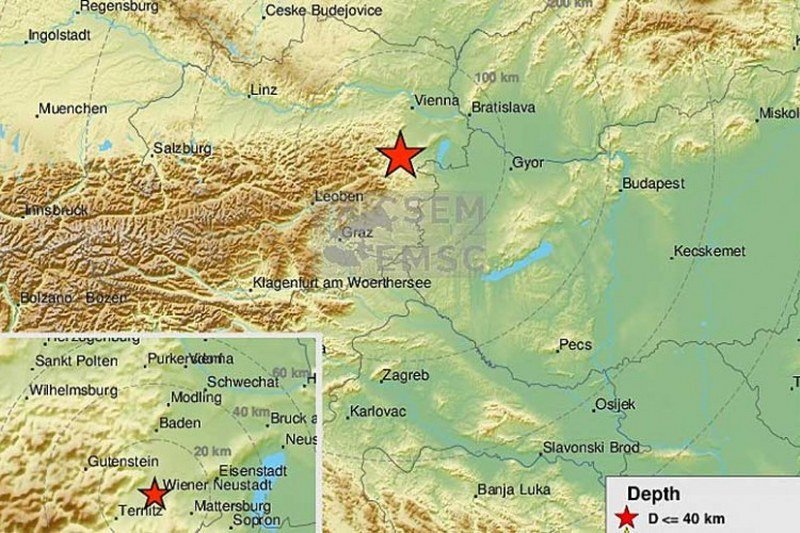 Dva zemljotresa u Austriji, epicentar kod Beča