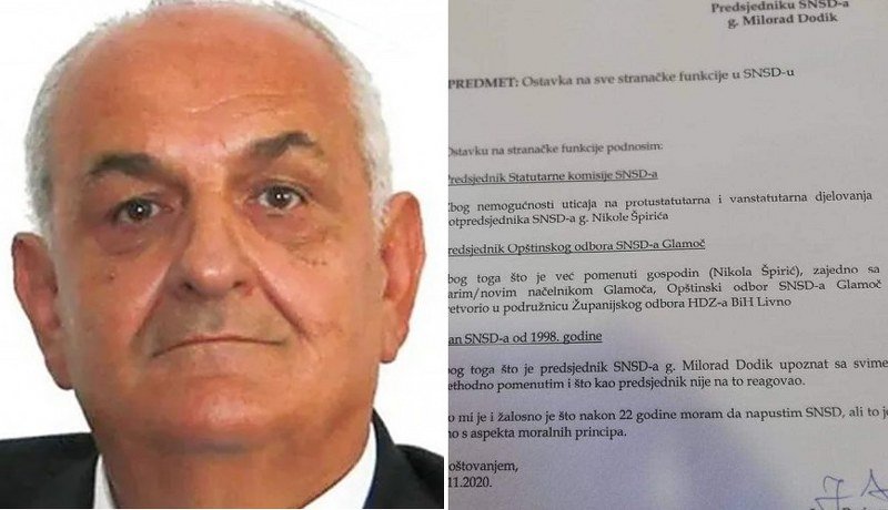 Podnio ostavku zbog Nikole Špirića - Dodik je o svemu upoznat, ali nije reagovao!