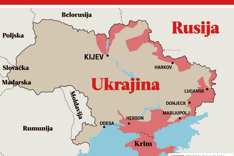 Mapa ukrajinskog sukoba: Rusi pokušavaju da opkole Kijev i zauzmu Harkov, Ukrajinci čvrsto drže liniju (Foto)