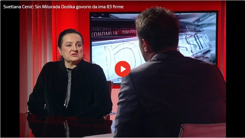 Svetlana Cenić: Igor Dodik je prilikom kupovine ATV izjavio da ima 83 firme (Video)