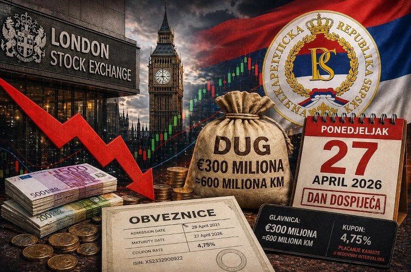 Naši su dugovi naši drugovi: Republika Srpska u ponedjeljak mora vratiti 600 miliona maraka